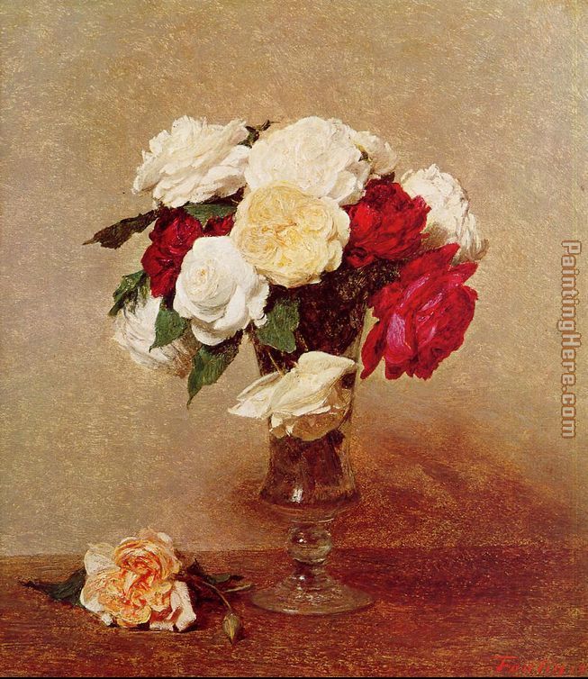 Henri Fantin-Latour Roses in a Stemmed Glass